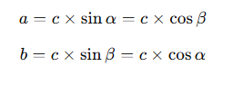 Formula primo teorema triangoli rettangoli