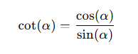 formula calcolo cotangente triangolo rettangolo