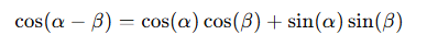 Formula sottrazione coseno