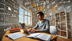 ragazzo che studia matematica online